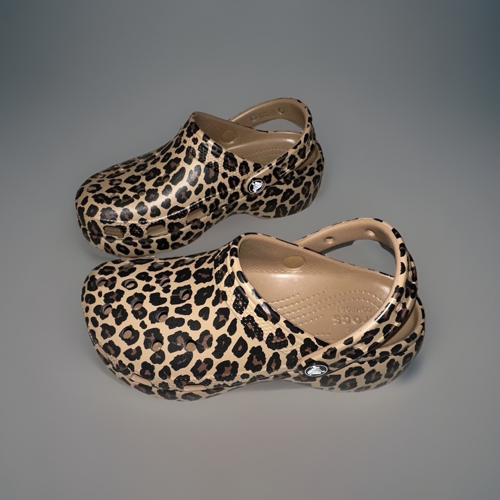 Crocs Classic Platform Leopard Print Clogs NWOB Never Used Womens Size 6 - Picture 2 of 7
